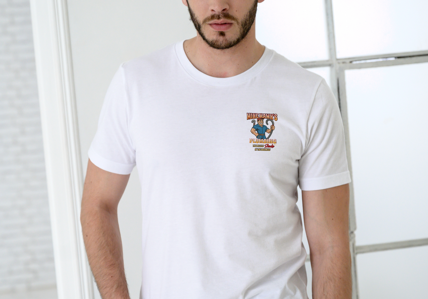 MIKE HAWK'S PLUMBING, T-SHIRT, UNISEX, COTTON