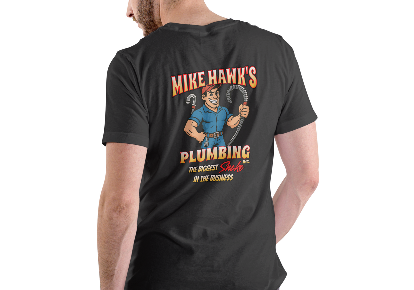 MIKE HAWK'S PLUMBING, T-SHIRT, UNISEX, COTTON