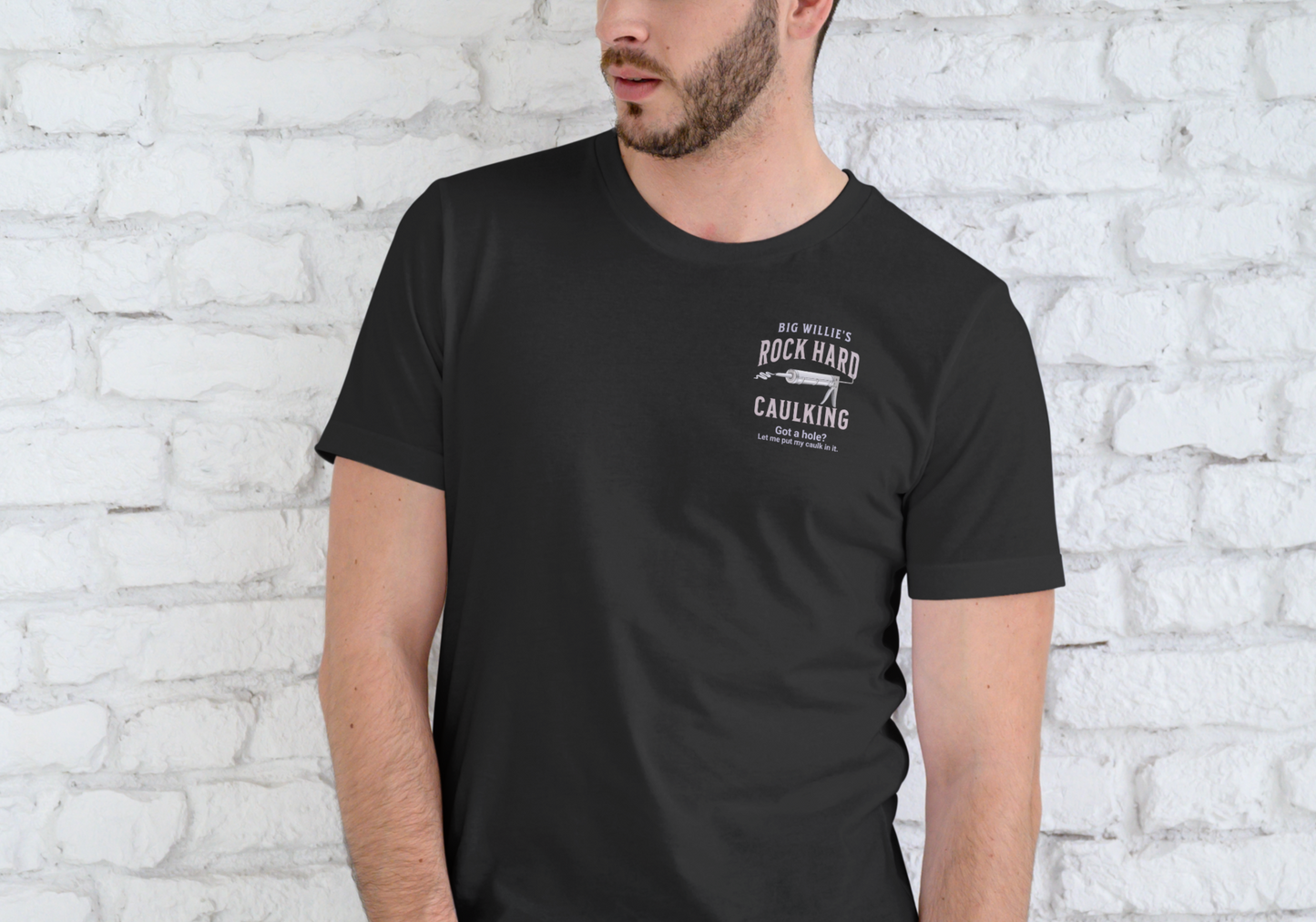 ROCK HARD CAULKING SERVICE, BIG WILLIES, T-SHIRT, UNISEX, COTTON