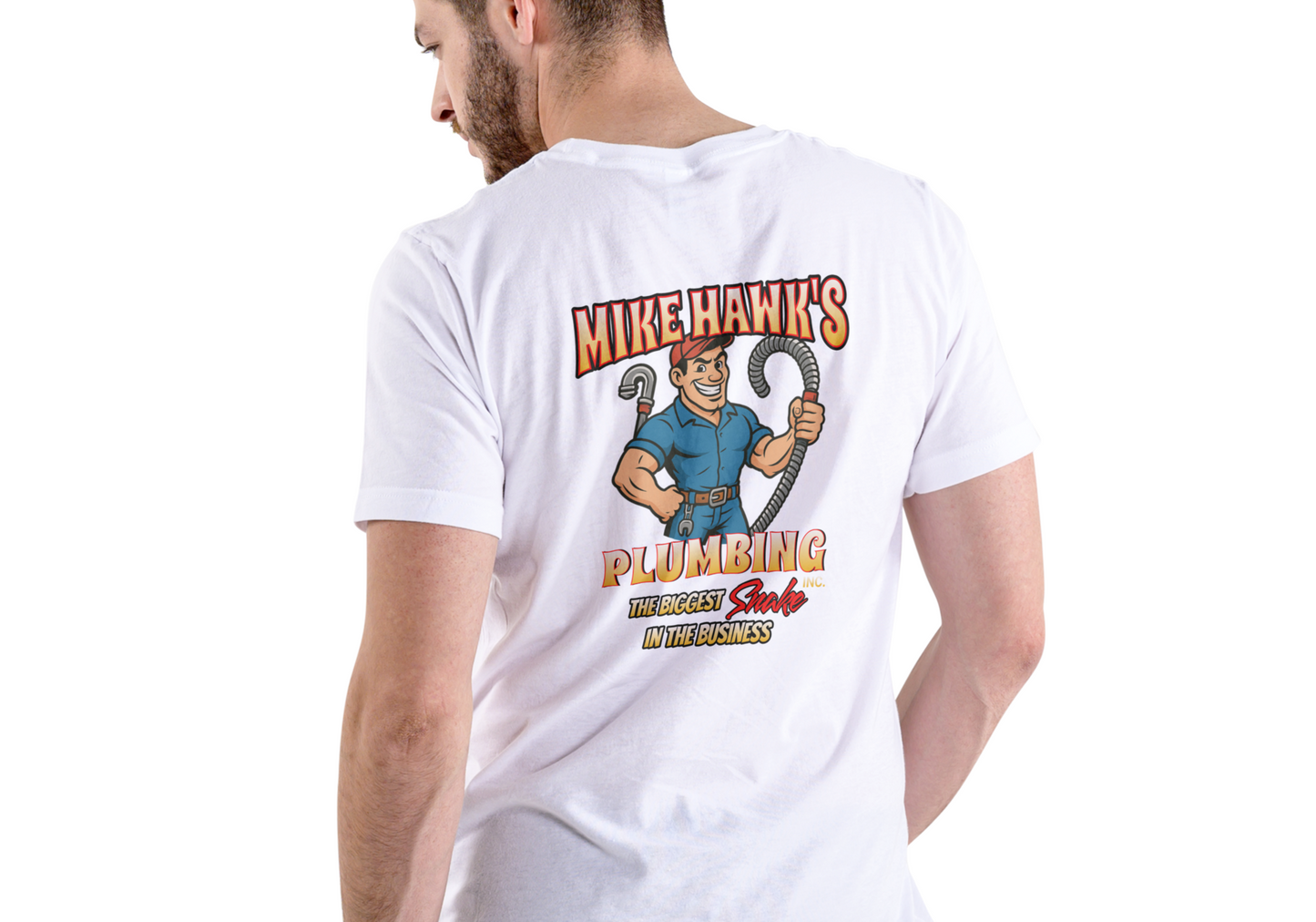 MIKE HAWK'S PLUMBING, T-SHIRT, UNISEX, COTTON