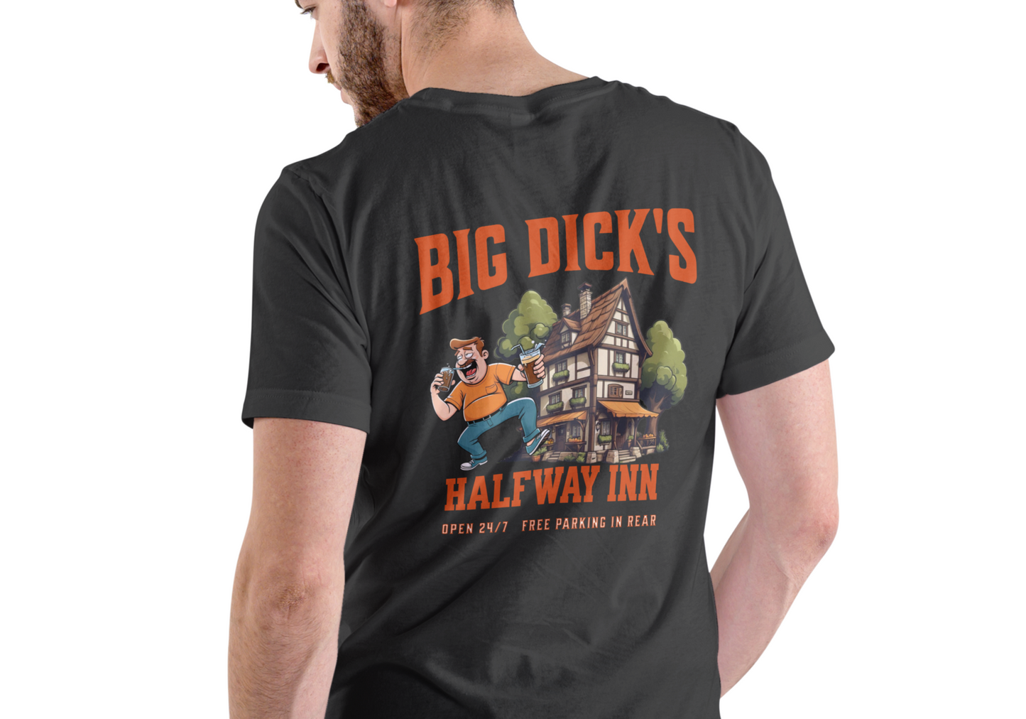 BIG DICK'S HALFWAY INN, T-SHIRT, UNISEX, COTTON