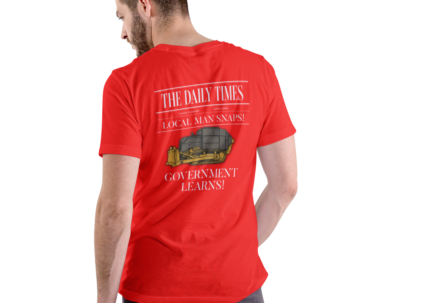 LOCAL MAN SNAPS, THE DAILY TIMES, T-SHIRT, UNISEX, COTTON