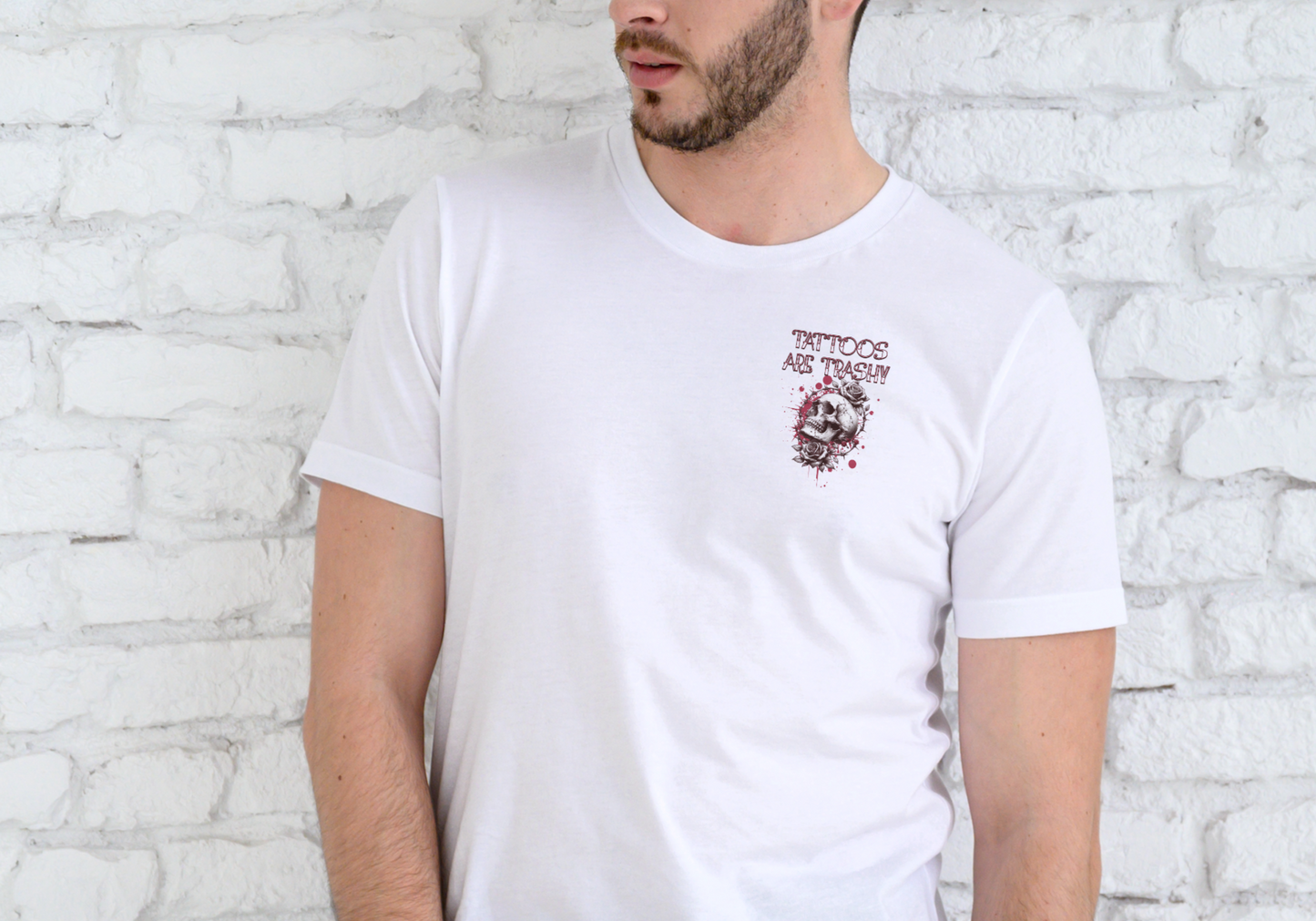 TATTOOS ARE TRASHY, T-SHIRT, UNISEX, COTTON