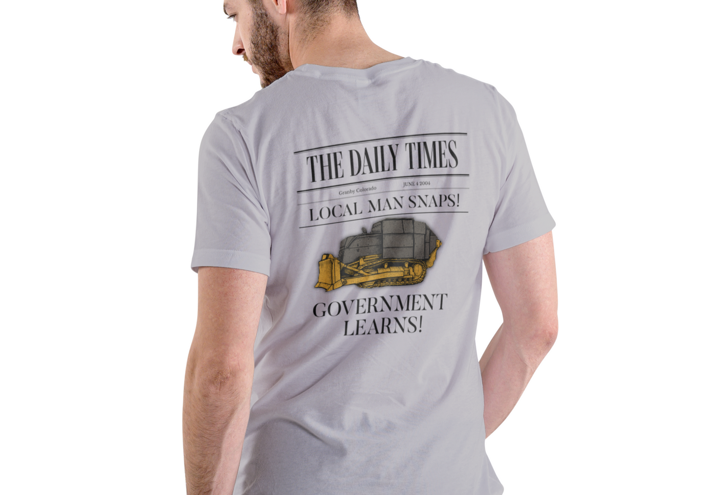 LOCAL MAN SNAPS, THE DAILY TIMES, T-SHIRT, UNISEX, COTTON