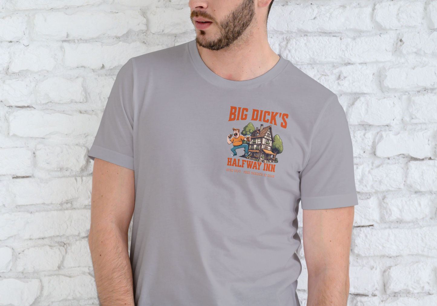 BIG DICK'S HALFWAY INN, T-SHIRT, UNISEX, COTTON
