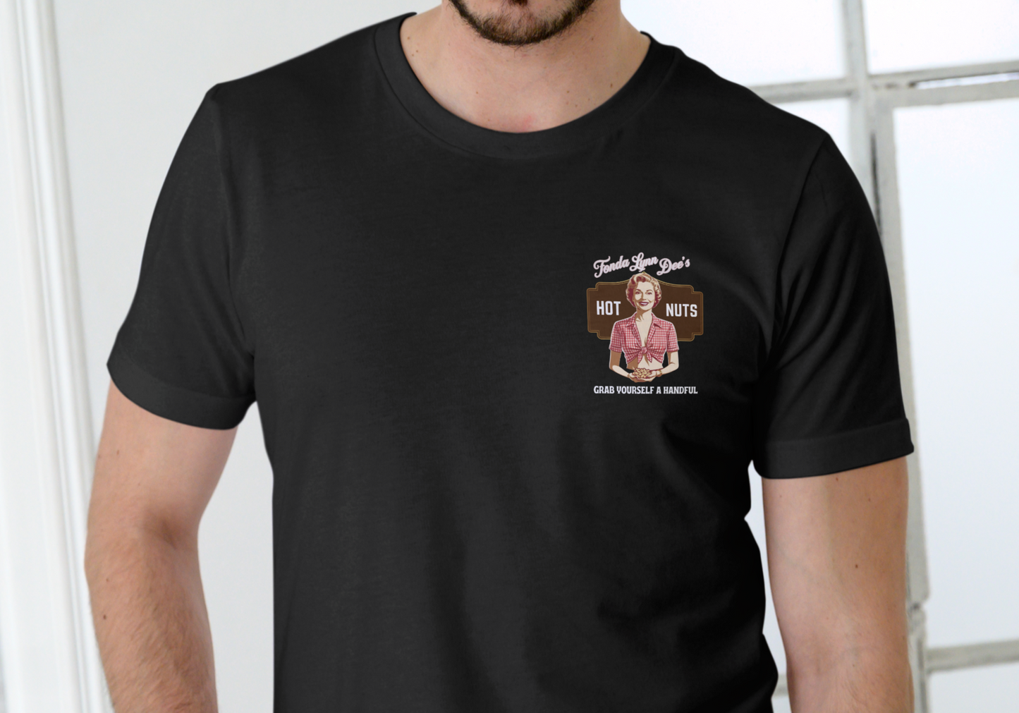 FONDA LYNN DEE'S FAMOUS HOT NUTS, T-SHIRT, UNISEX, COTTON