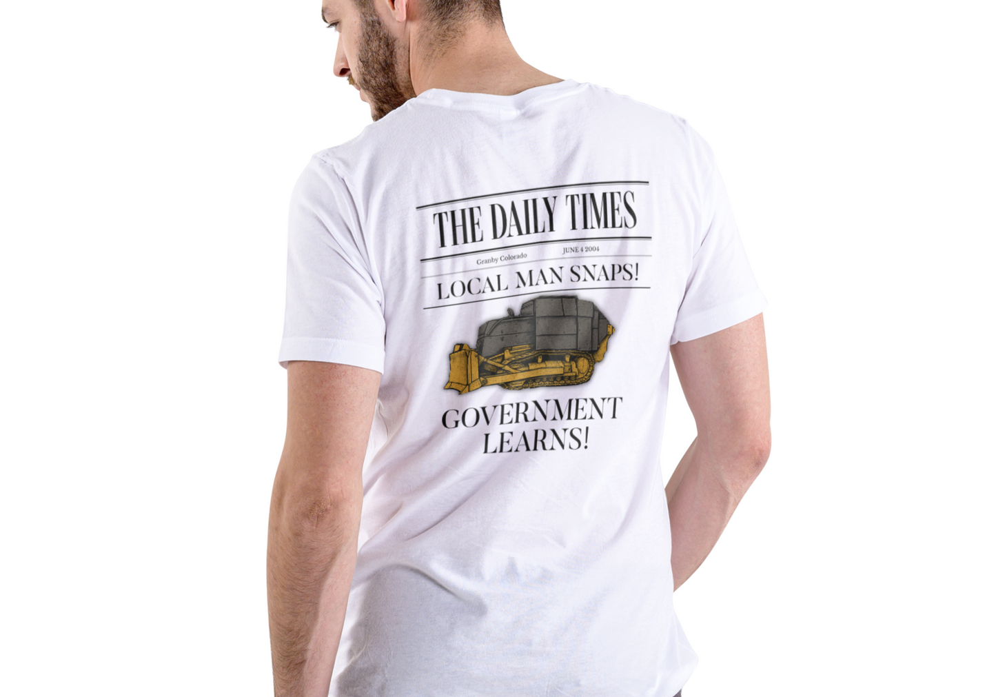 LOCAL MAN SNAPS, THE DAILY TIMES, T-SHIRT, UNISEX, COTTON