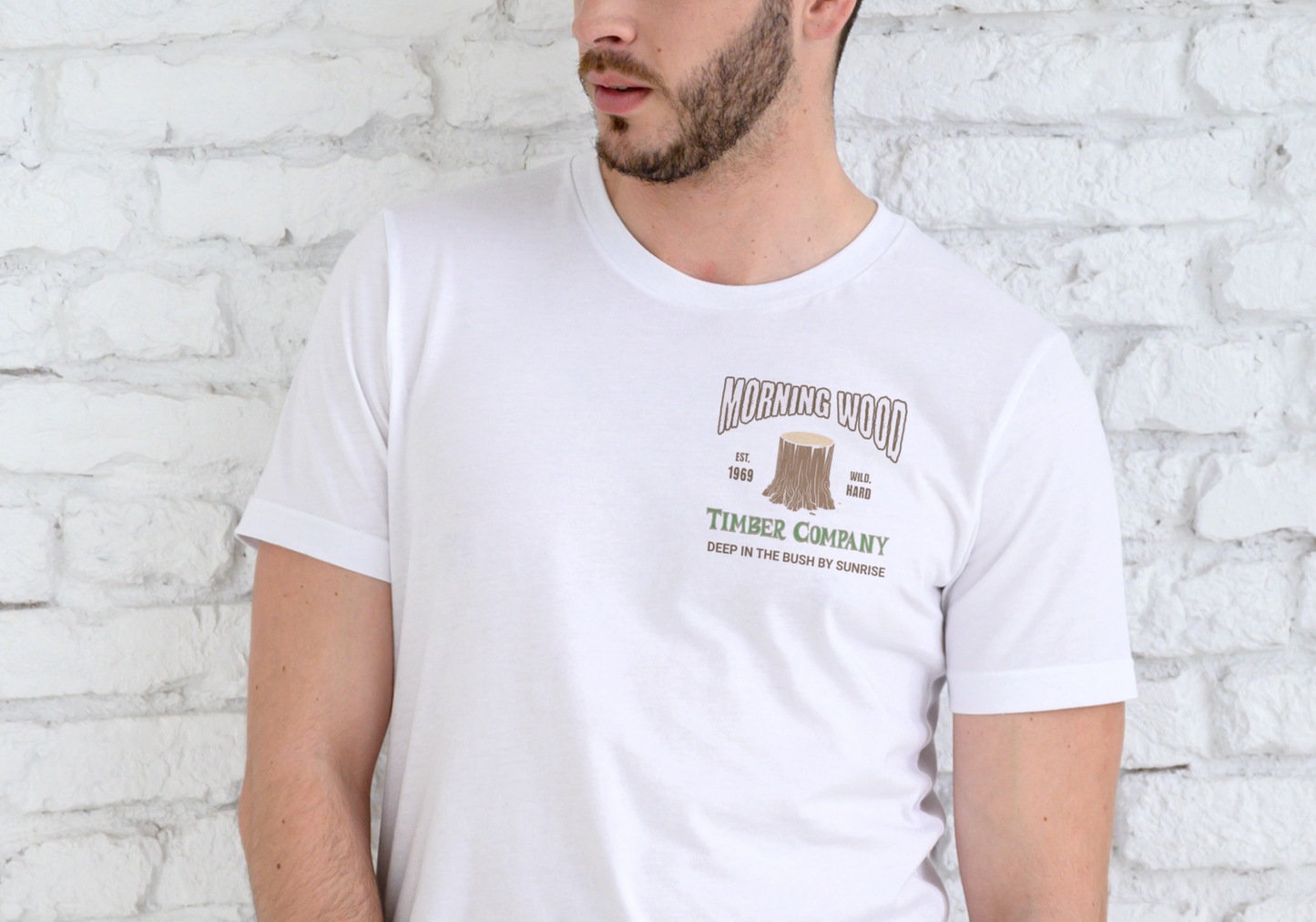 MORNING WOOD TIMBER COMPANY, T-SHIRT, UNISEX, COTTON