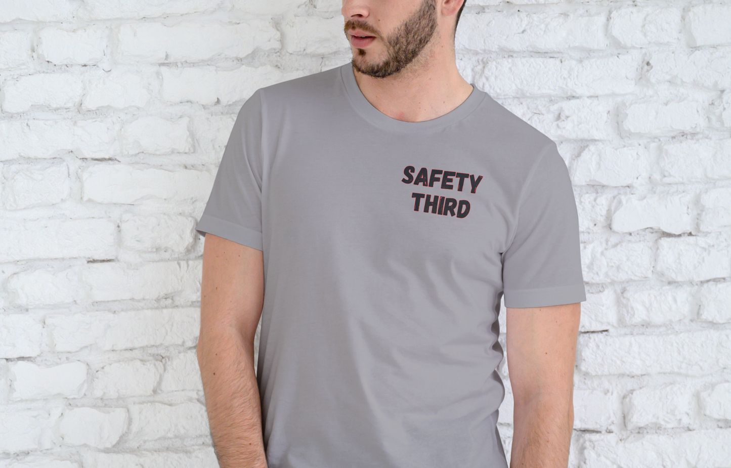 JOBSITE SAFETY TIP, DON'T PUT YOUR FINGERS, T-SHIRT, UNISEX, COTTON
