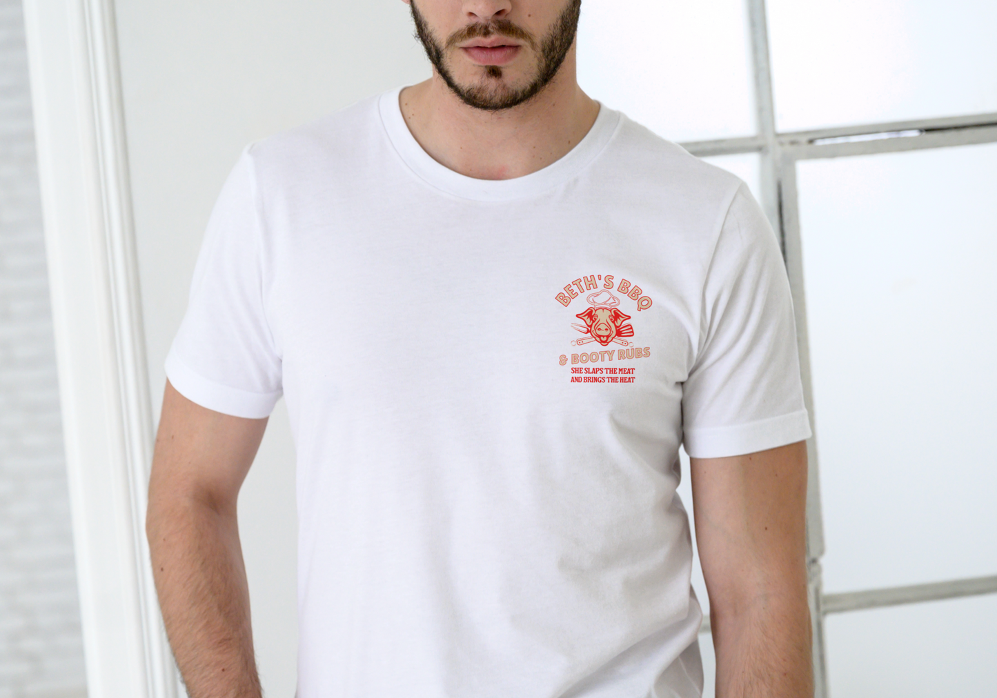 Beth's BBQ and Booty Rubs, T-SHIRT, UNISEX, COTTON