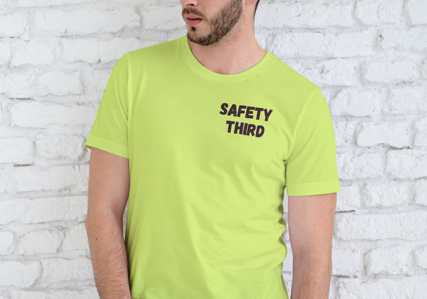 JOBSITE SAFETY TIP, DON'T PUT YOUR FINGERS, T-SHIRT, UNISEX, COTTON