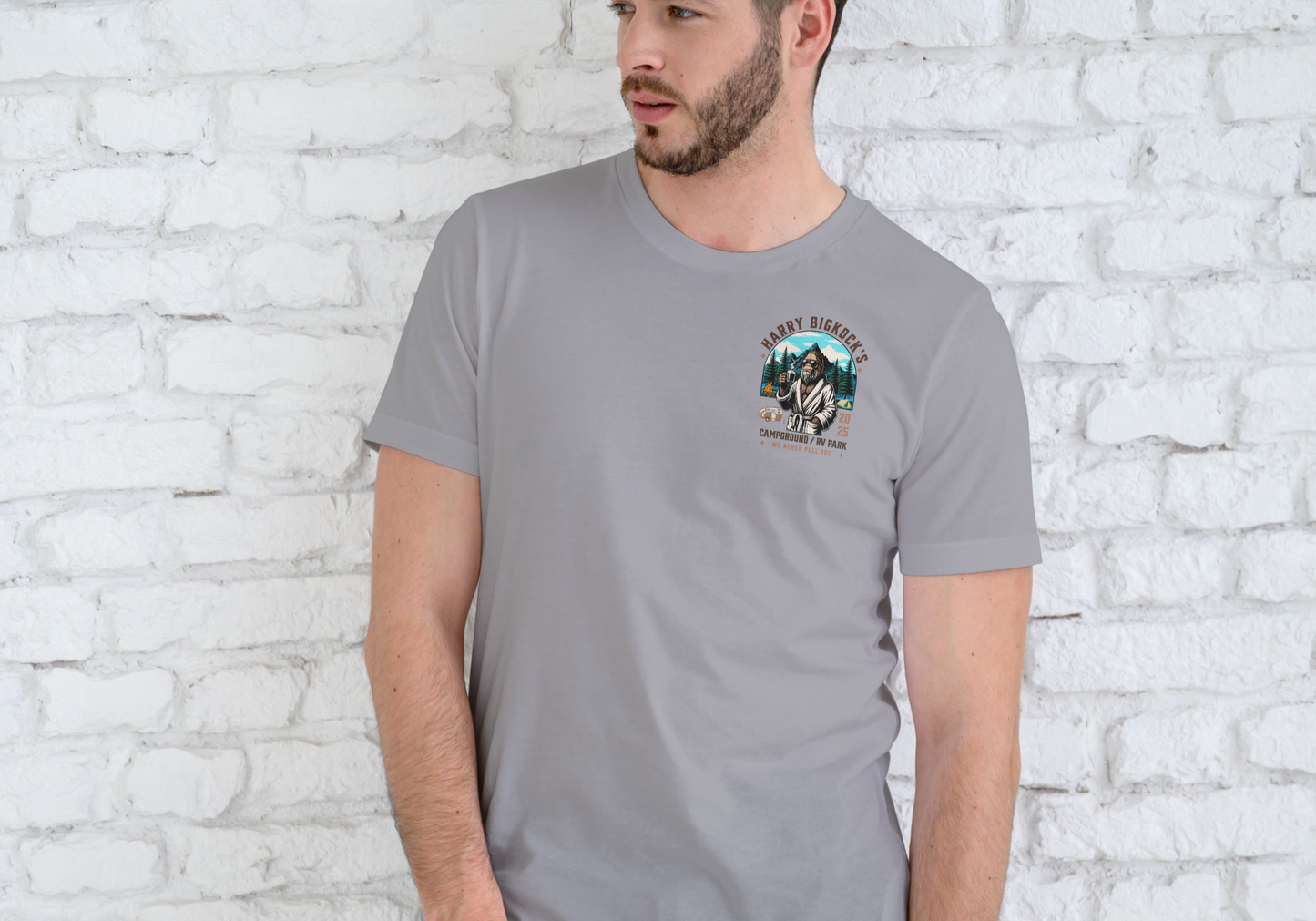 HARRY'S CAMPGROUNG AND RV PARK, T-SHIRT, UNISEX, COTTON