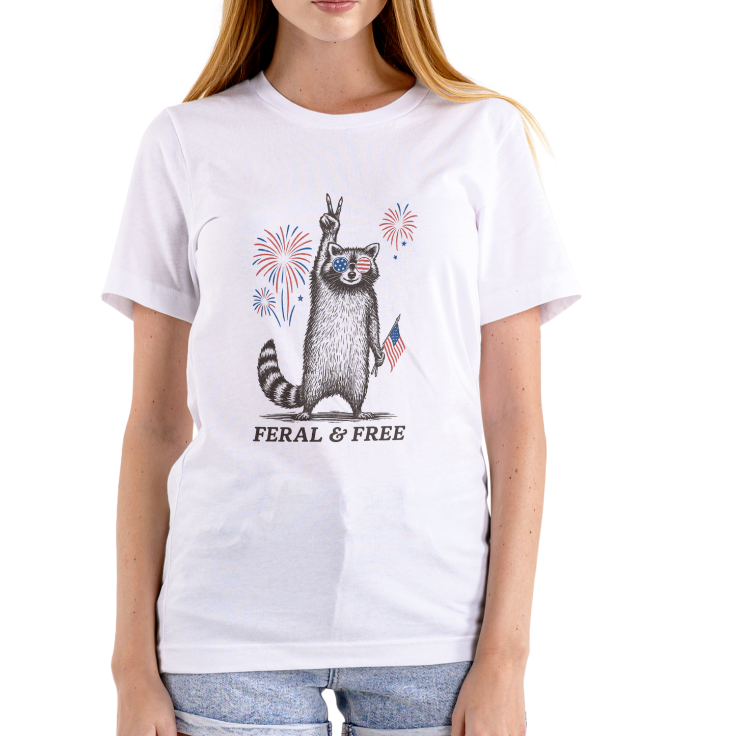 Feral and Free July 4th T-Shirt | Unisex Cotton Independence Day Tee for Men & Women