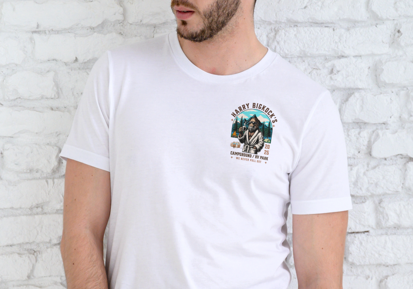 HARRY'S CAMPGROUNG AND RV PARK, T-SHIRT, UNISEX, COTTON