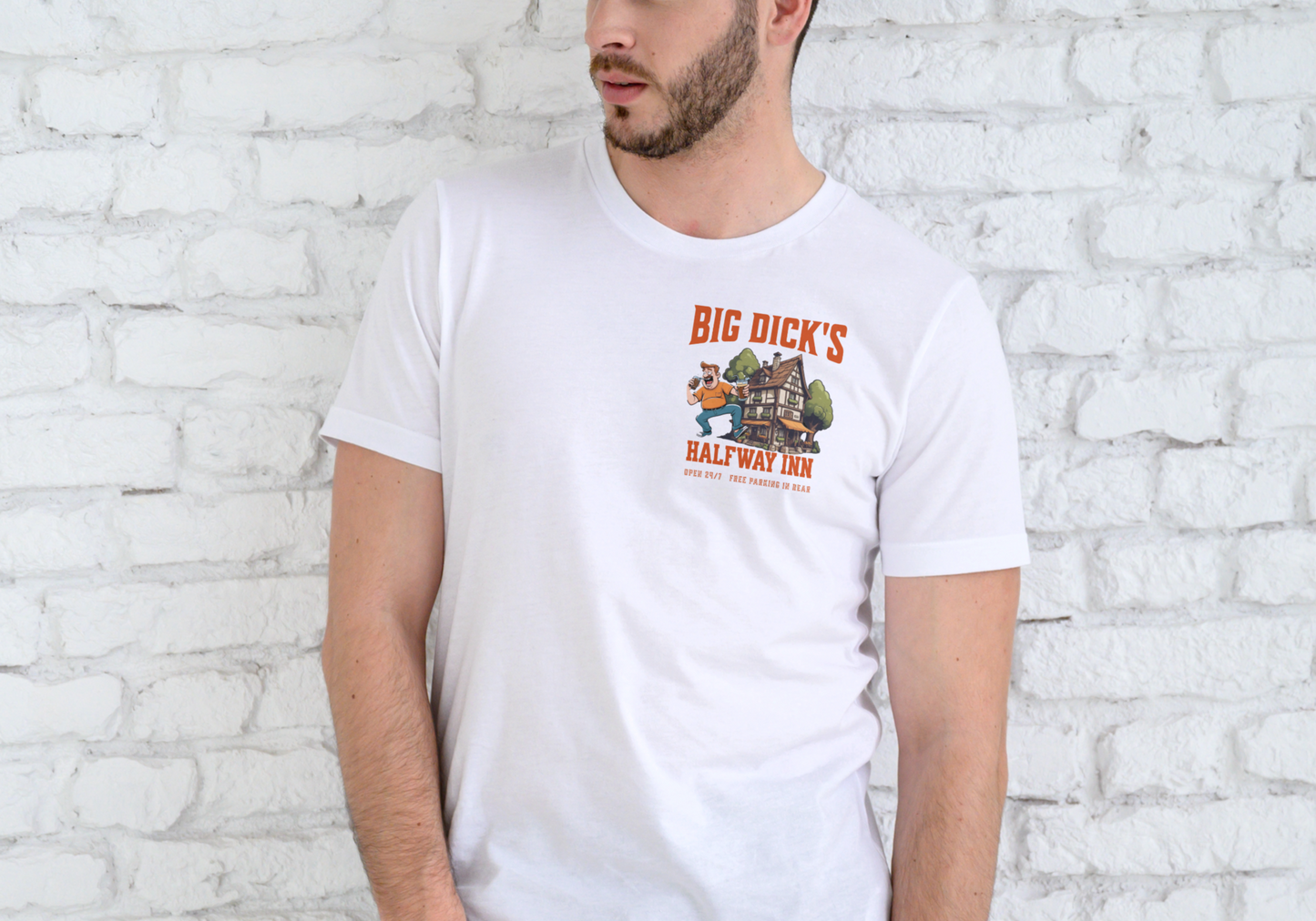 BIG DICK'S HALFWAY INN, T-SHIRT, UNISEX, COTTON