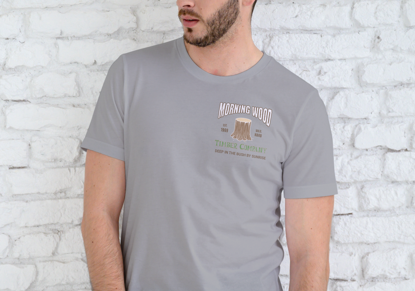 MORNING WOOD TIMBER COMPANY, T-SHIRT, UNISEX, COTTON