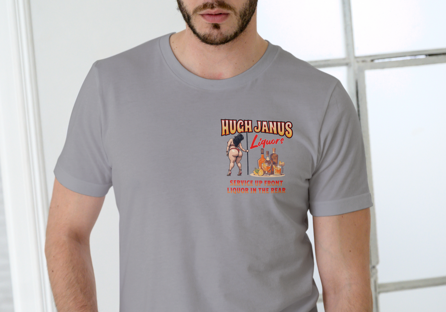 HUGH JANUS LIQUORS, T-SHIRT, UNISEX, COTTON