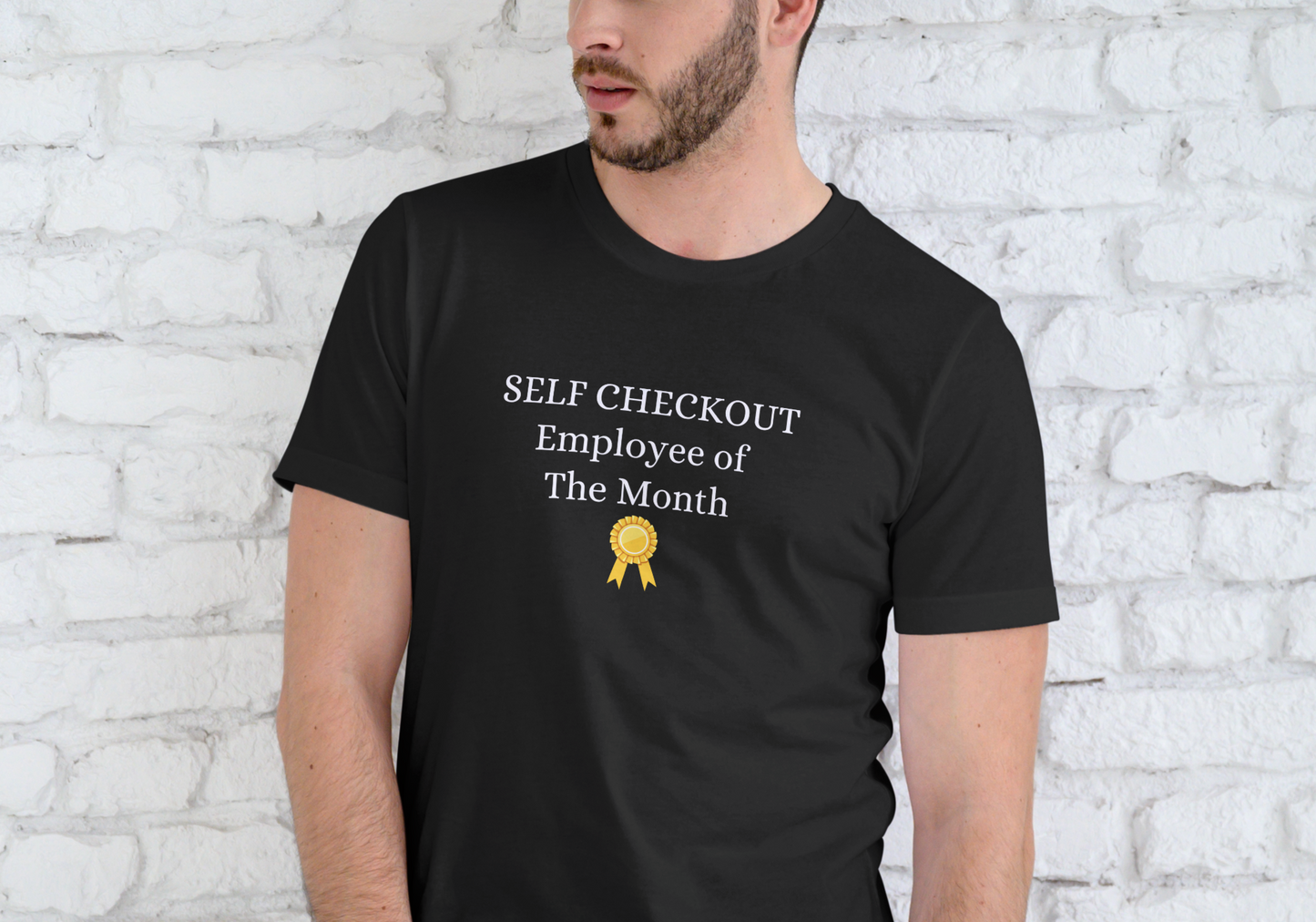 SELF CHECKOUT EMPLOYEE OF THE MONTH, T-SHIRT, UNISEX, COTTON