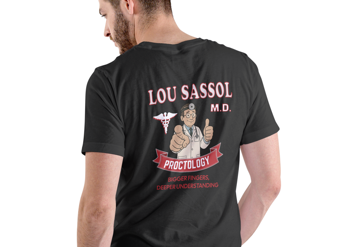 LOU SASSOL PROCTOLOGY, T-SHIRT, UNISEX, COTTON
