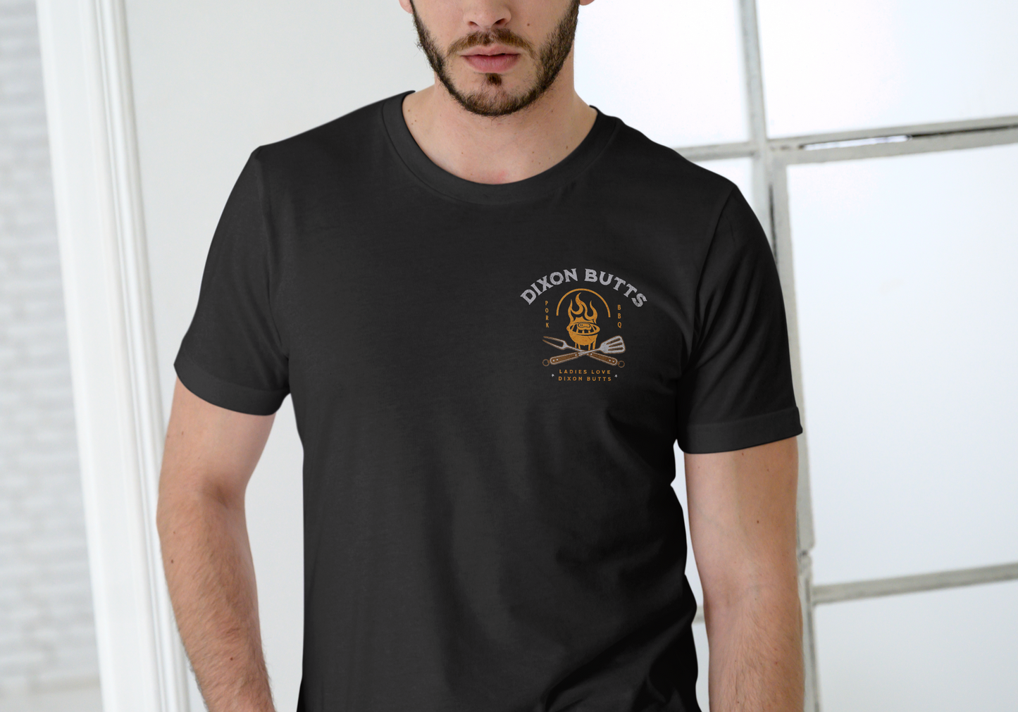 Dixon Butts Pork Butt BBQ, T-SHIRT, UNISEX, COTTON