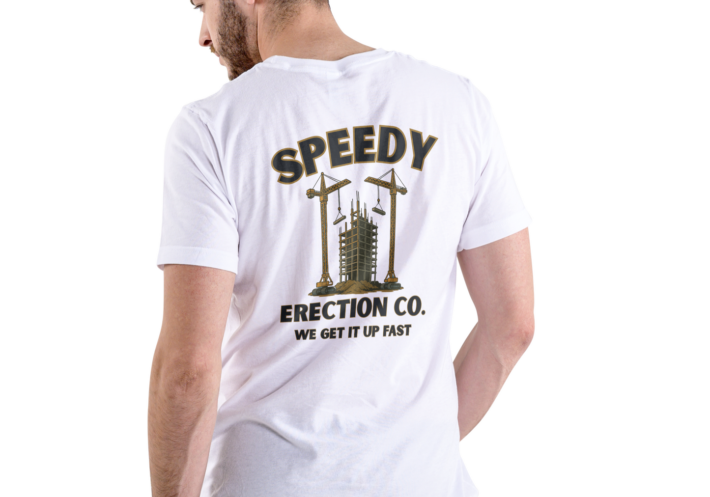 SPEEDY ERECTION COMPANY, T-SHIRT, UNISEX, COTTON