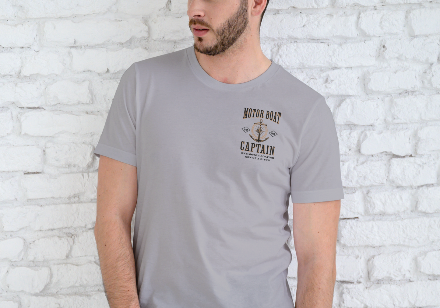 MOTOR BOAT CAPTAIN, T-SHIRT, UNISEX, COTTON