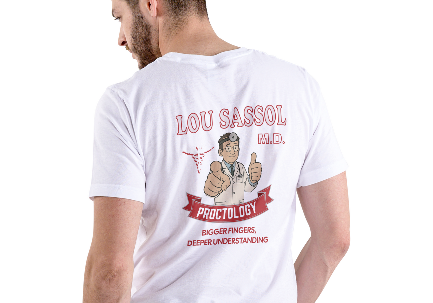 LOU SASSOL PROCTOLOGY, T-SHIRT, UNISEX, COTTON
