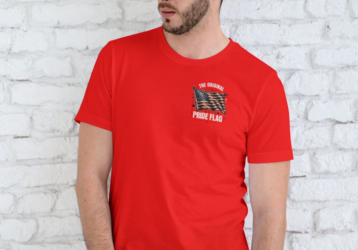 THE ORIGINAL PRIDE FLAG, USA, T-SHIRT, UNISEX, COTTON