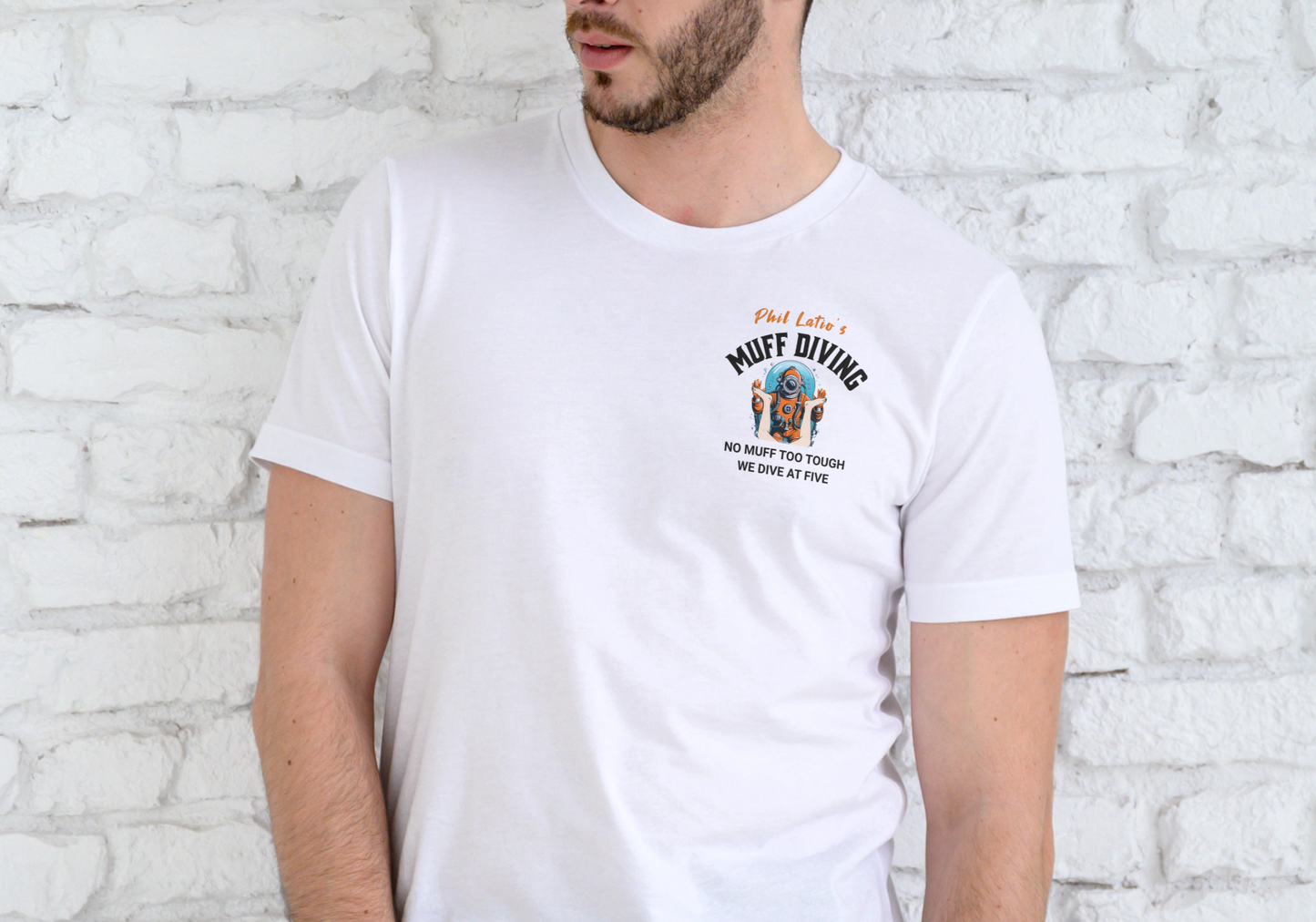 PHIL LATIO'S MUFF DIVING, T-SHIRT, UNISEX, COTTON