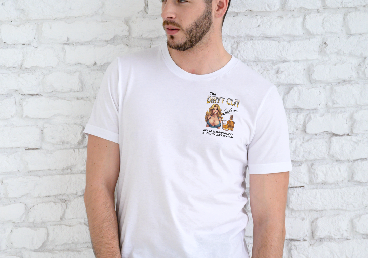 THE DIRTY CL!T SALOON, T-SHIRT, UNISEX, COTTON