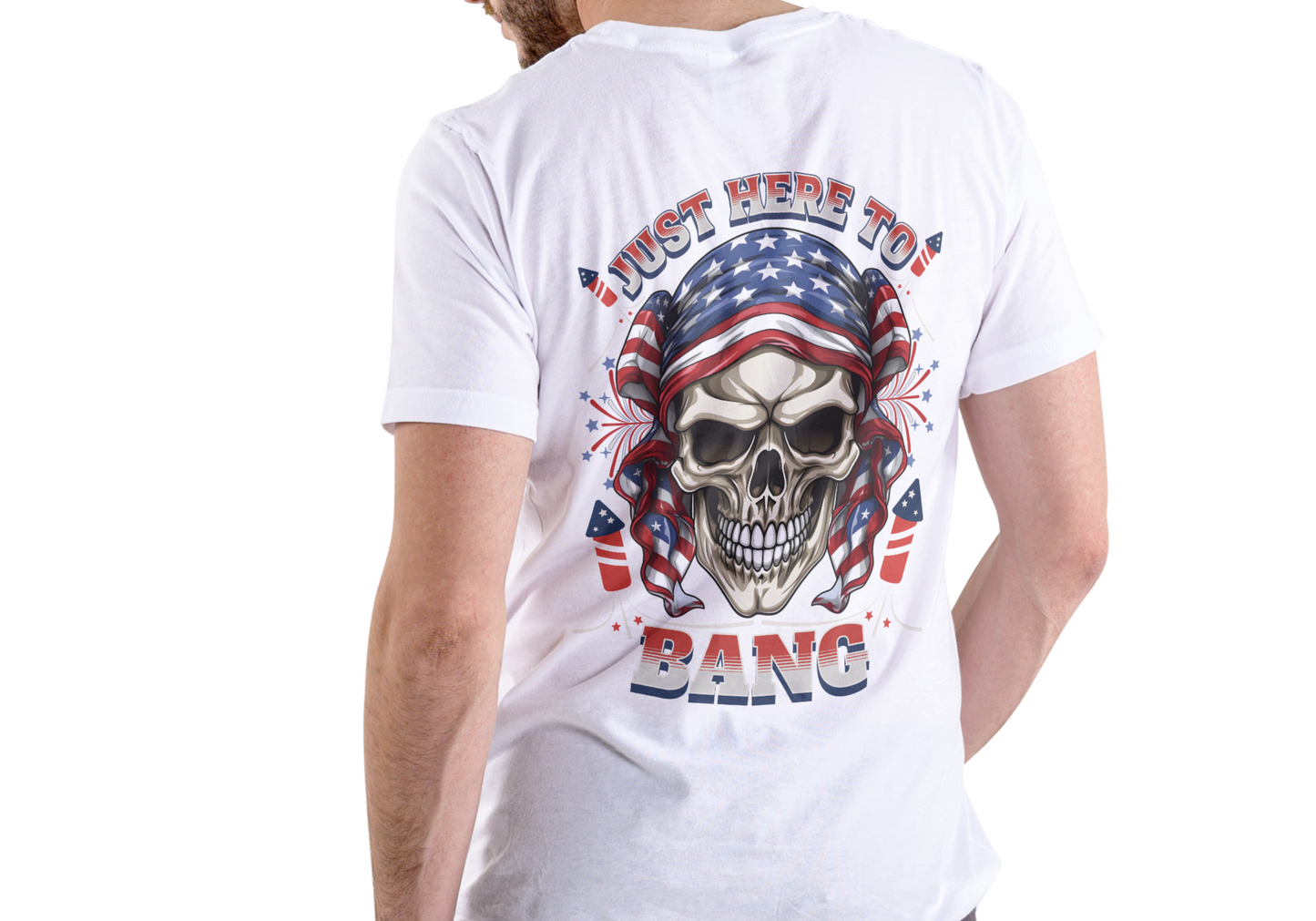 JUST HERE TO BANG, 4TH OF JULY, T-SHIRT, UNISEX, COTTON