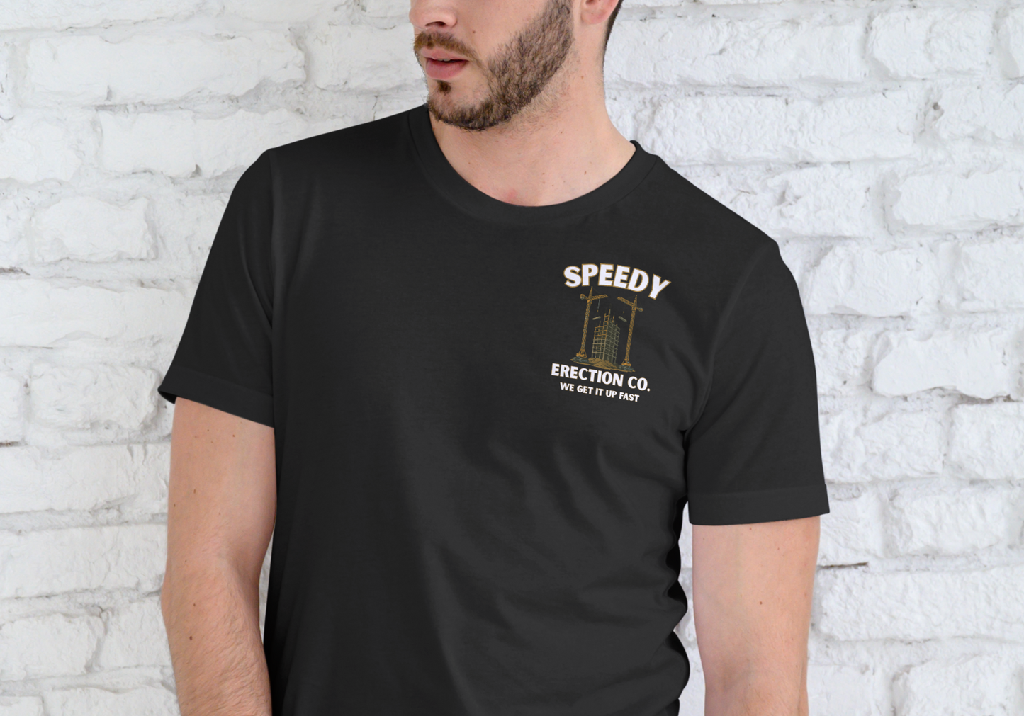 SPEEDY ERECTION COMPANY, T-SHIRT, UNISEX, COTTON