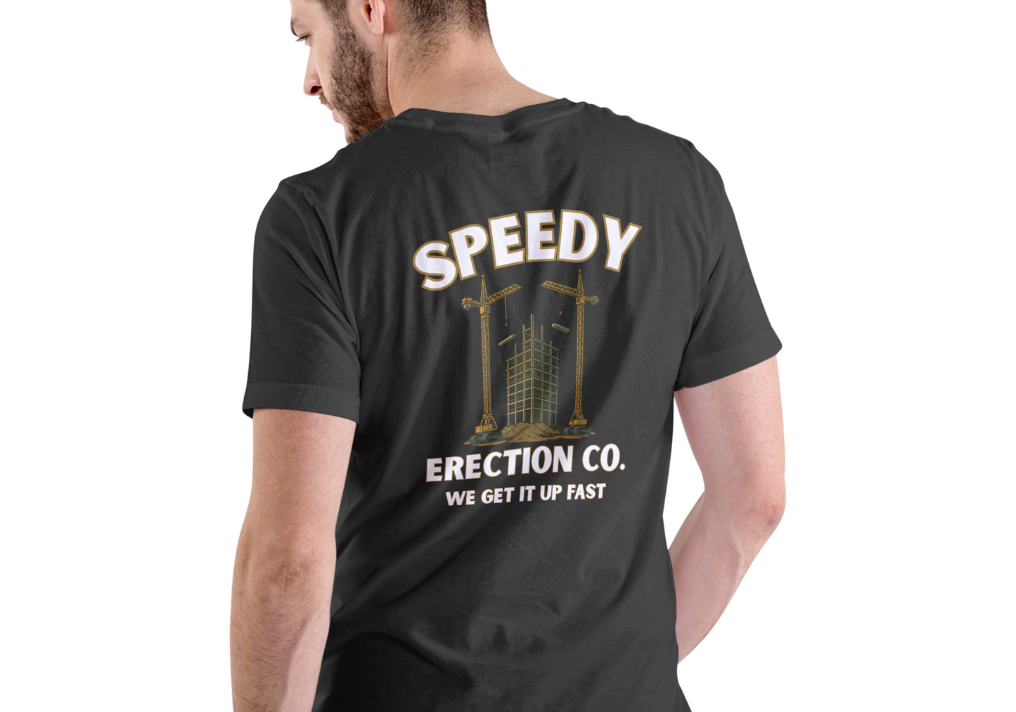 SPEEDY ERECTION COMPANY, T-SHIRT, UNISEX, COTTON