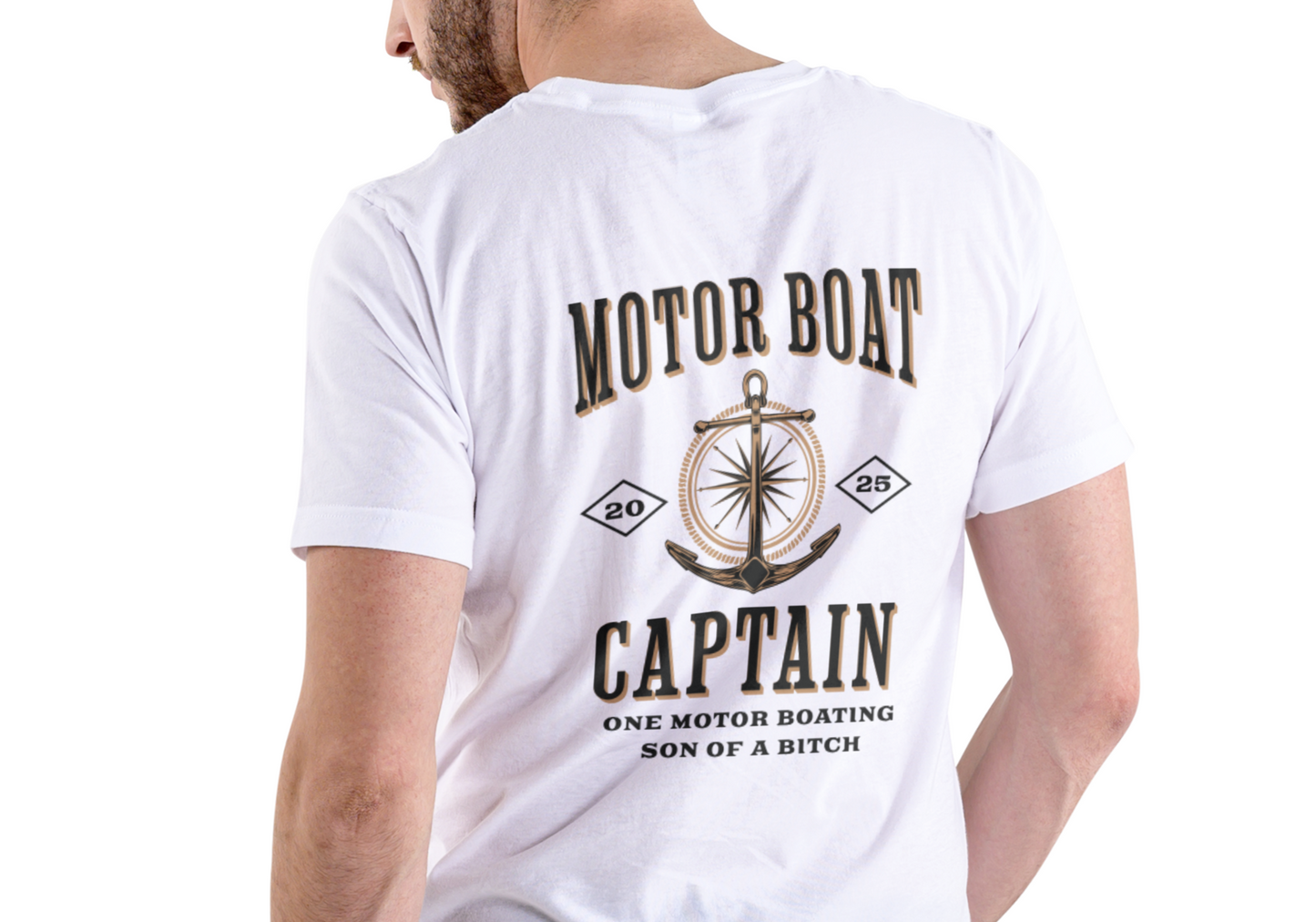 MOTOR BOAT CAPTAIN, T-SHIRT, UNISEX, COTTON