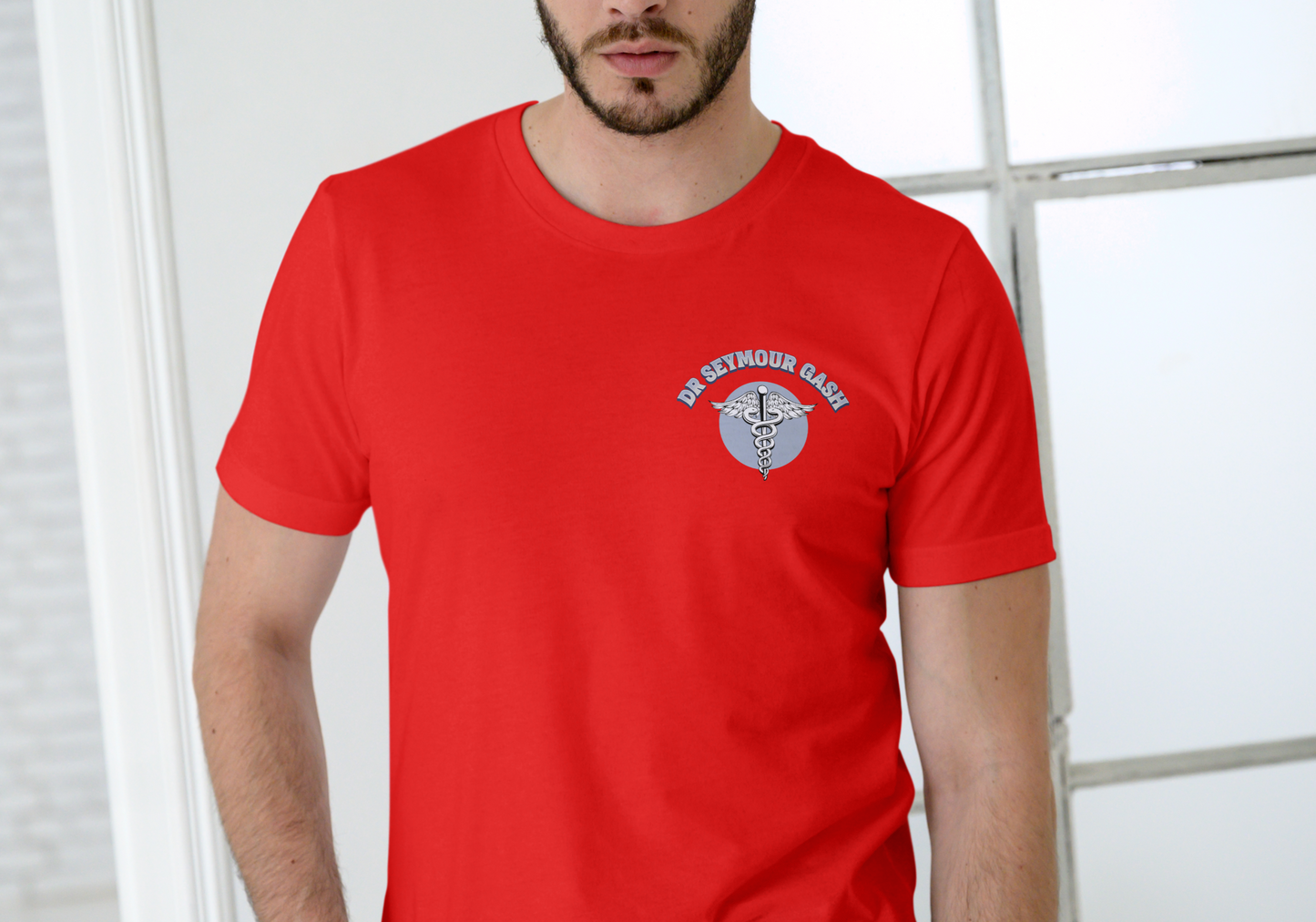 DR. SEYMOUR GASH, ASPIRING GYNOCOLOGIST, T-SHIRT, UNISEX, COTTON