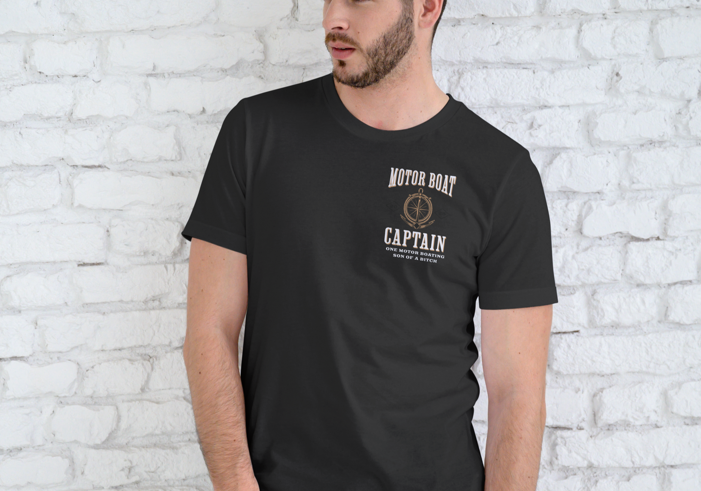MOTOR BOAT CAPTAIN, T-SHIRT, UNISEX, COTTON