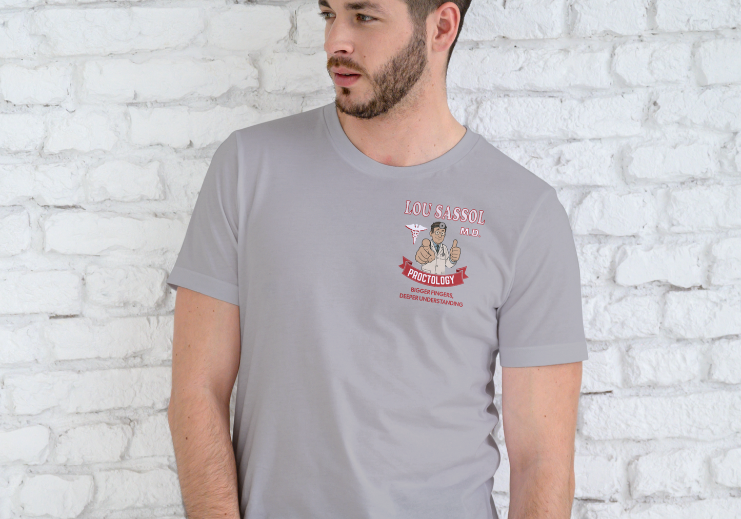 LOU SASSOL PROCTOLOGY, T-SHIRT, UNISEX, COTTON