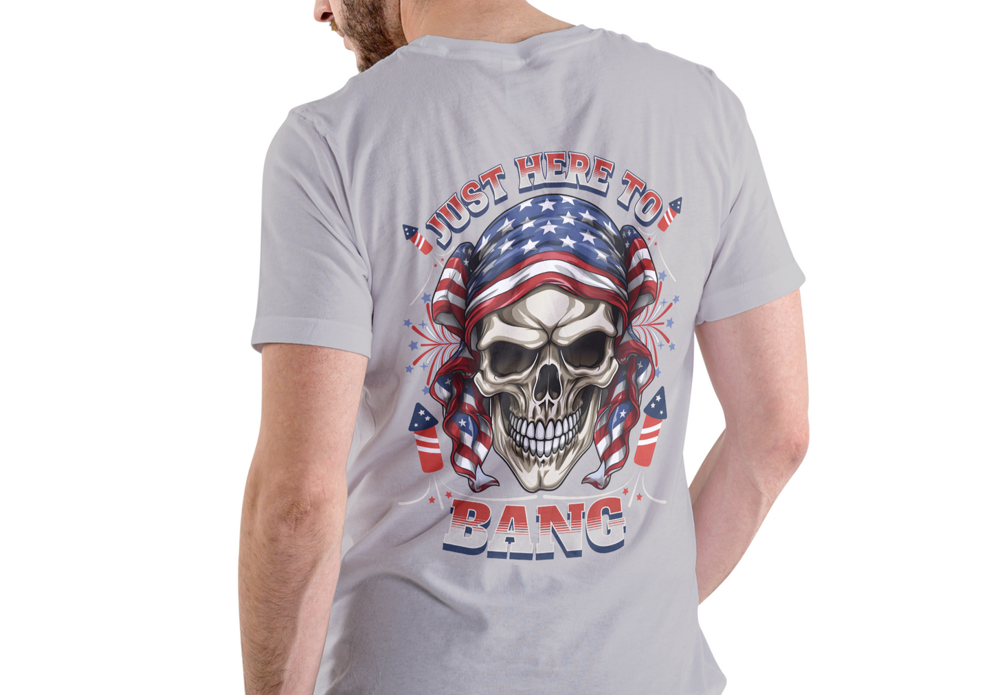 JUST HERE TO BANG, 4TH OF JULY, T-SHIRT, UNISEX, COTTON