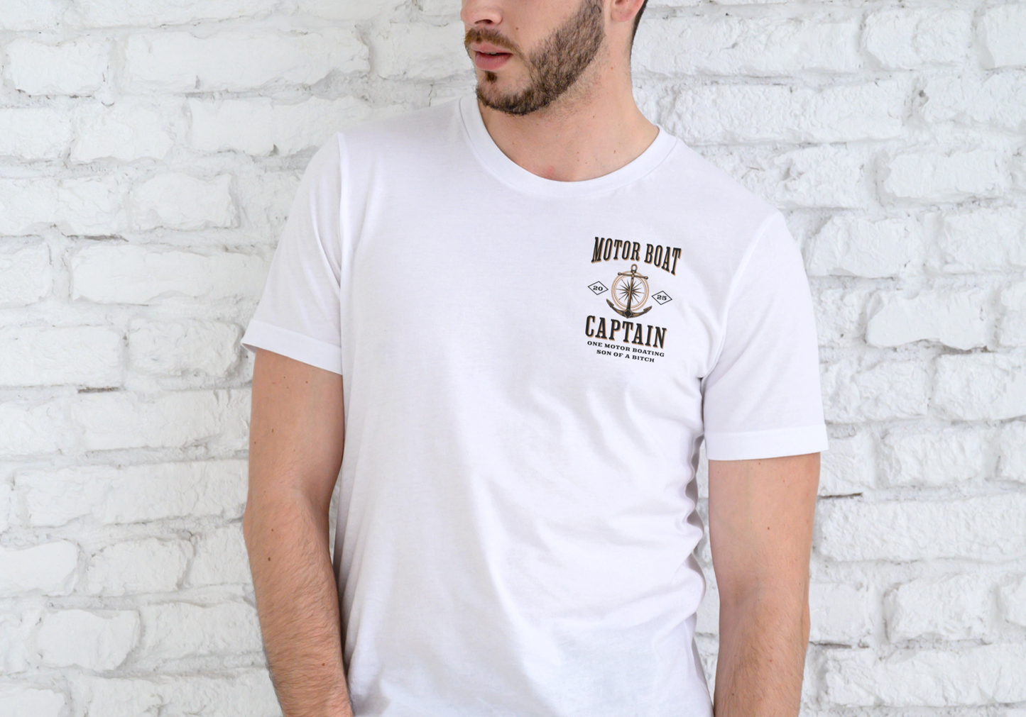 MOTOR BOAT CAPTAIN, T-SHIRT, UNISEX, COTTON