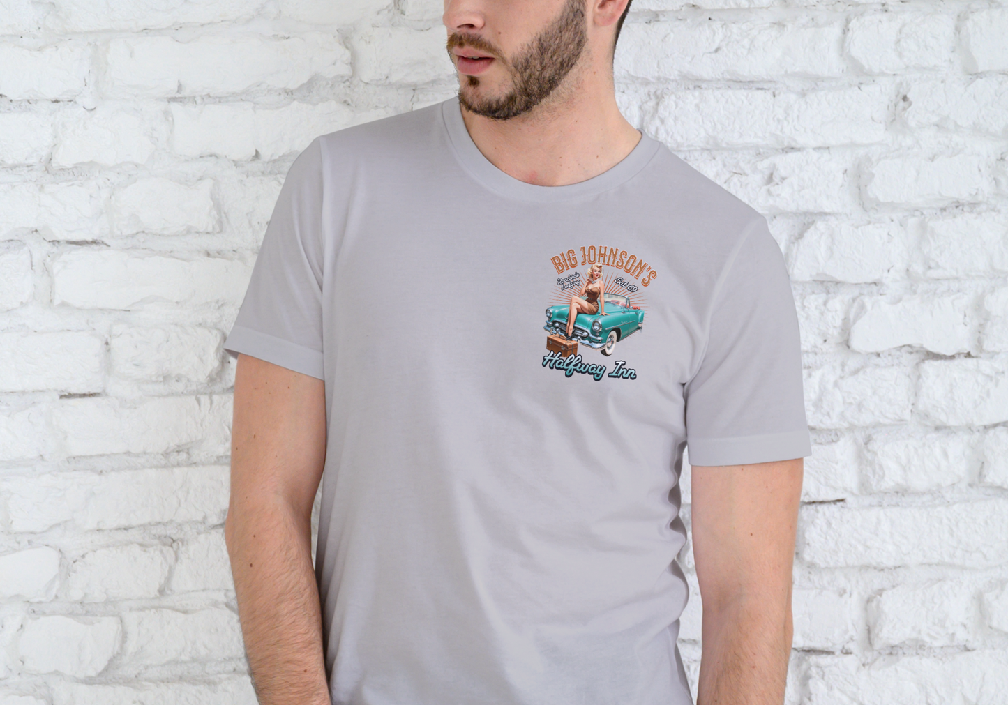 BIG JOHNSON'S HALFWAY INN, T-SHIRT, UNISEX, COTTON