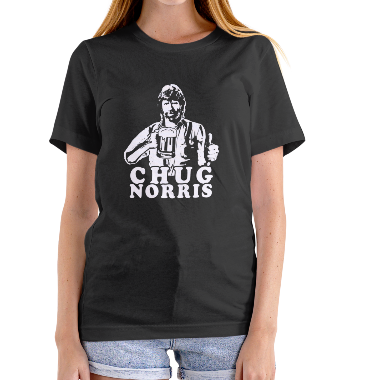 CHUG NORRIS – Funny Drinking T-Shirt (Unisex Cotton)