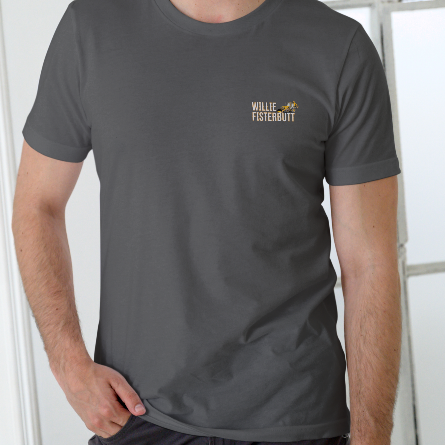 WILLIE FISTERBUTT BACKHOE SERVICE AND REPAIR – Funny Name Unisex Cotton T-Shirt
