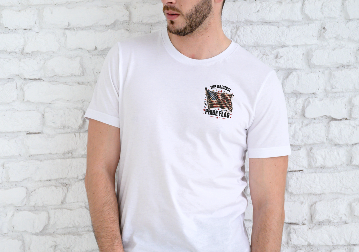 THE ORIGINAL PRIDE FLAG, USA, T-SHIRT, UNISEX, COTTON