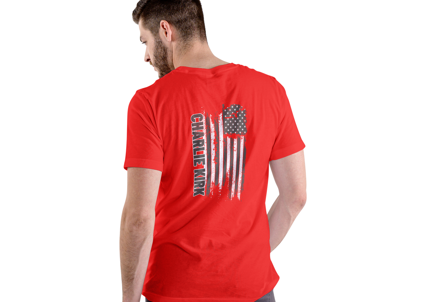 Charlie Kirk, Freedom American Flag, T-SHIRT, UNISEX, COTTON