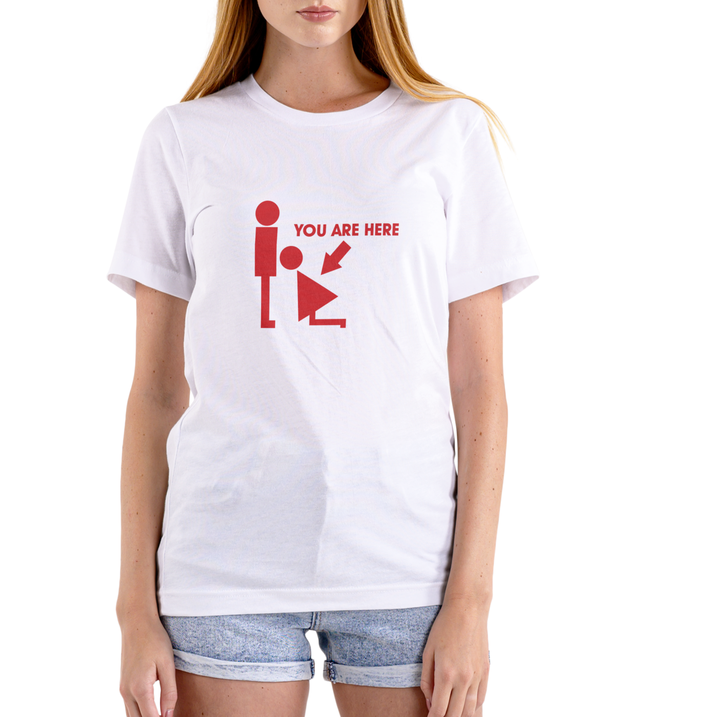 YOU ARE HERE Funny T Shirt, Unisex Cotton