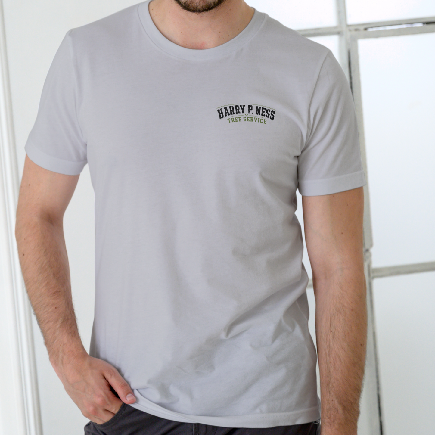 HARRY P. NESS TREE SERVICE – “We Trim Big Wood” Funny Unisex Cotton T-Shirt