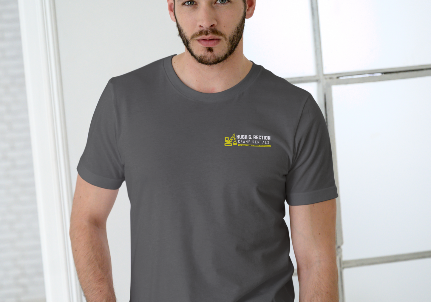 Hugh G. Rection Crane Rentals, T-SHIRT, UNISEX, COTTON