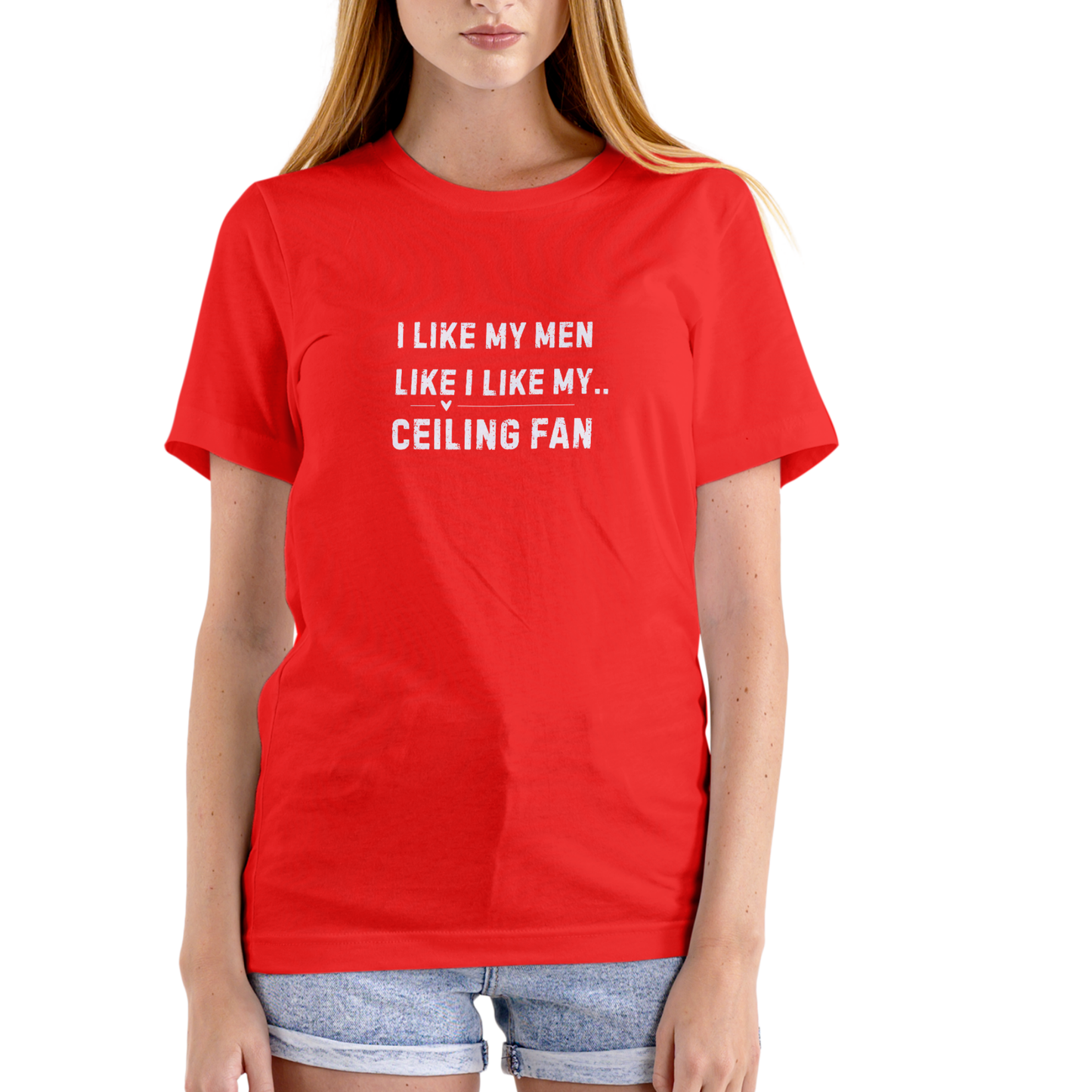 I Like My Men Like I Like My Ceiling Fan – Funny Unisex Cotton T-Shirt