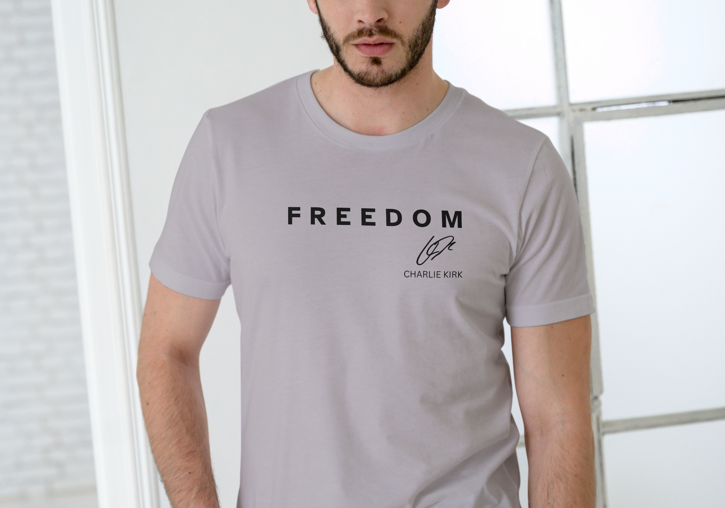 Charlie Kirk, Freedom Signature, T-SHIRT, UNISEX, COTTON