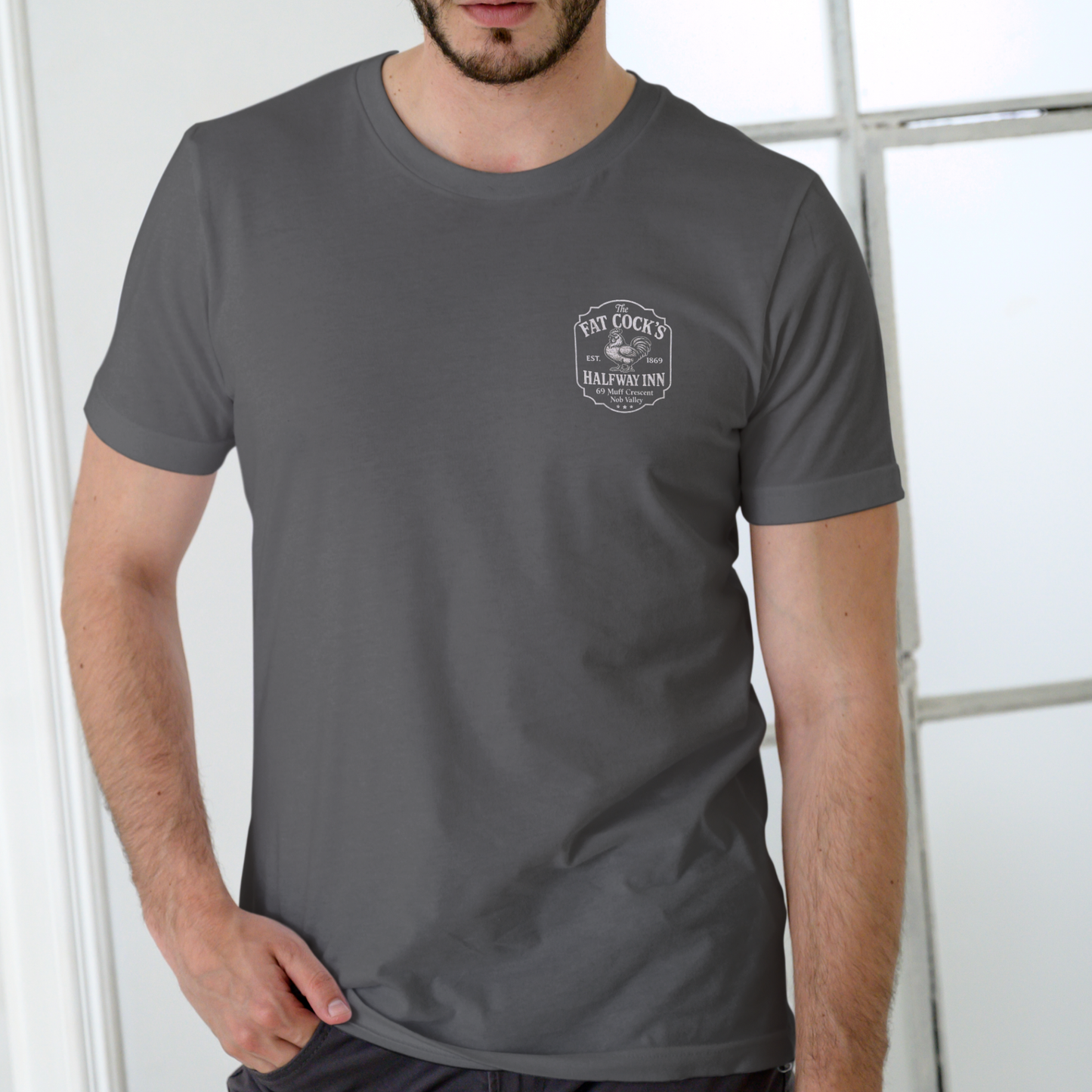 FAT COCKS HALFWAY INN – Funny T-Shirt
